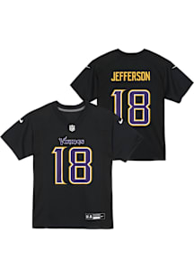 Justin Jefferson Minnesota Vikings Boys Black Nike Carbon Football Jersey