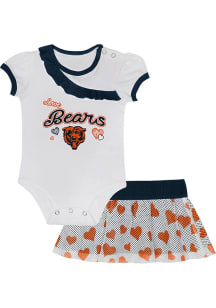 Chicago Bears Infant Girls White Love My Team Set Top and Bottom