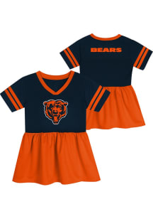 Chicago Bears Toddler Girls Navy Blue Stadium Lights Short Sleeve Dresses