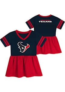 Houston Texans Toddler Girls Navy Blue Stadium Lights Short Sleeve Dress