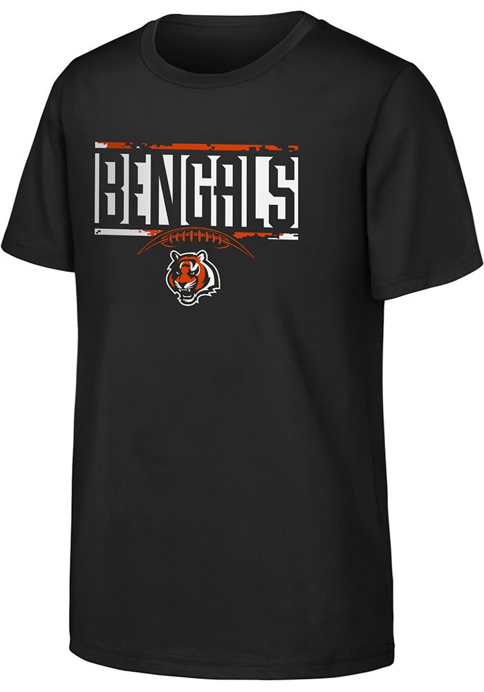 Cincinnati Bengals Youth Black The Blitz Short Sleeve T-Shirt