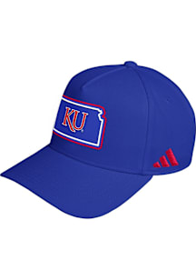 Adidas Kansas Jayhawks LOCAL A-FRAME Adjustable Hat - Blue