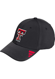 Adidas Texas Tech Red Raiders Mens Black POLY STR FLEX Flex Hat