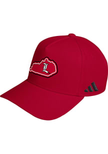Adidas Louisville Cardinals LOCAL A-FRAME Adjustable Hat - Red