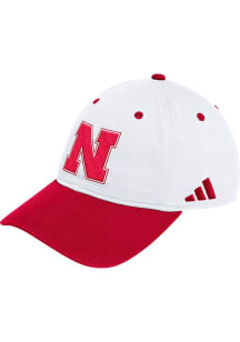 Adidas White Nebraska Cornhuskers BASEBALL SLOUCH Adjustable Hat