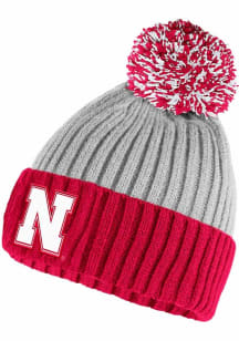 Nebraska Cornhuskers Adidas RIB BEANIE Mens Knit Hat - Grey