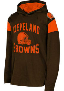 Cleveland Browns Youth Brown The Champ Is Here Lightweight Long Sleeve Hoodie