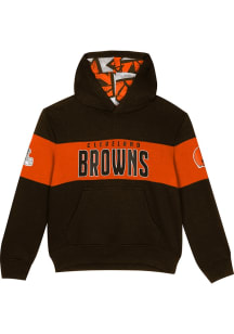 Cleveland Browns Boys Brown Red Zone Long Sleeve Hooded Sweatshirt