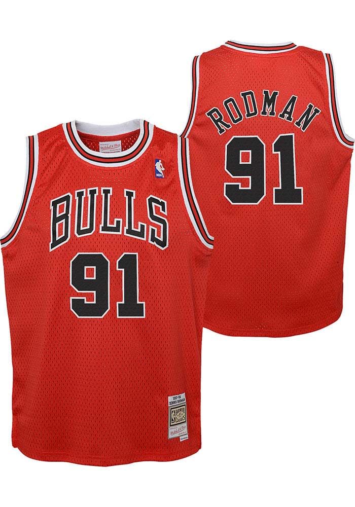 Dennis Rodman # Chicago Bulls Boys Red Swingman Road Jersey Dennis Rodman # Chicago Bulls Boys Red Swingman Road Jersey