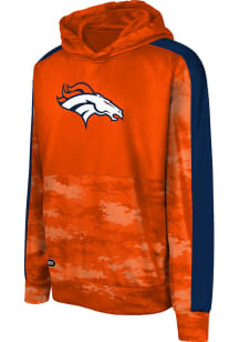 Denver Broncos Youth Orange Pro Drill Long Sleeve Hoodie