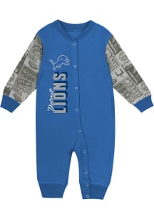 Detroit Lions Baby Blue Playbook Long Sleeve One Piece
