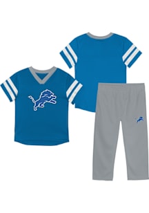 Detroit Lions Toddler Blue Red Zone SS Set Top and Bottom