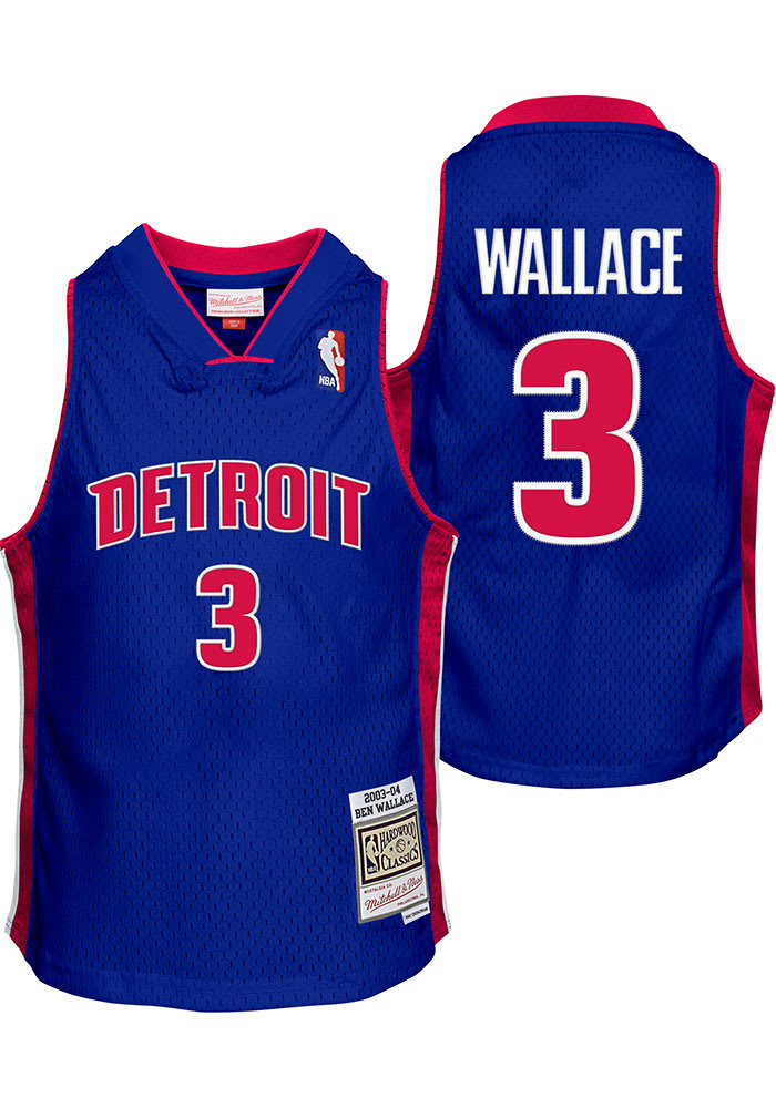 Detroit Pistons Ben Wallace Youth BLUE Swingman Road Basketball Jersey