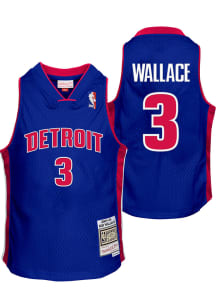 Ben Wallace  Mitchell and Ness Detroit Pistons Youth Swingman Road Blue Basketball Jersey