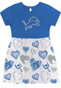 Detroit Lions Baby Girls Blue All Heart Short Sleeve Dress