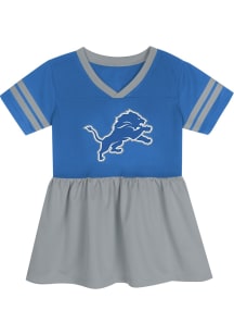 Detroit Lions Toddler Girls Blue Stadium Lights Short Sleeve Dresses