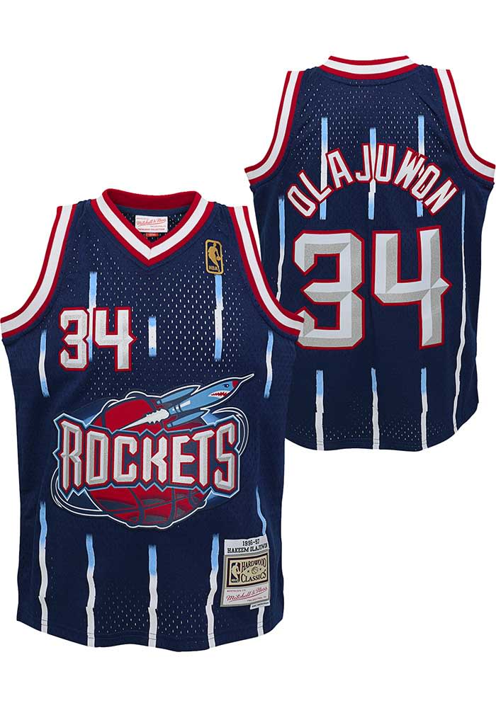 Houston Rockets Hakeem Olajuwon Youth NAVY Swingman Road
