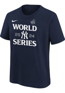 Nike New York Yankees Youth Navy Blue 2024 World Series Participanticipant Authentic Coll Short Sl..