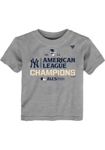 New York Yankees Toddler Grey 2024 ALCS Champs Locker Room Short Sleeve T-Shirt