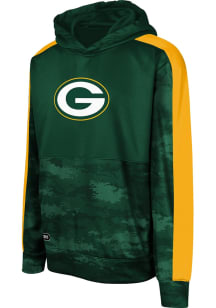 Green Bay Packers Youth Green Pro Drill Long Sleeve Hoodie