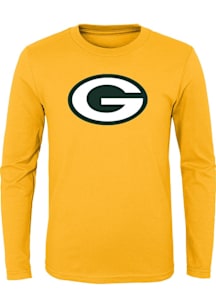 Green Bay Packers Youth Gold Primary Logo Long Sleeve T-Shirt