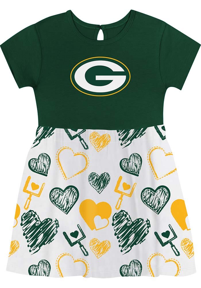 Green Bay Packers Toddler Girls HUNTER All Heart Short Sleeve