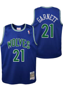 Kevin Garnett  Mitchell and Ness Minnesota Timberwolves Youth Swingman Road Blue Basketball Jersey