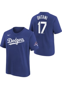 Shohei Ohtani Los Angeles Dodgers Youth Blue 2024 WS Champions NN Player Tee