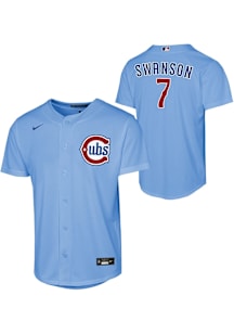 Dansby Swanson  Nike Chicago Cubs Youth Blue Alt. 2 Replica Jersey