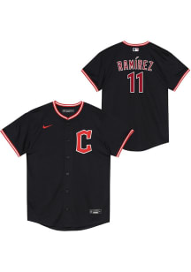 Jose Ramirez  Cleveland Guardians Boys Navy Blue Alt. 1 Replica Baseball Jersey