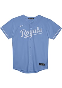 Nike KC Royals Boys Light Blue Alt. 1 Replica Blank Baseball Jersey