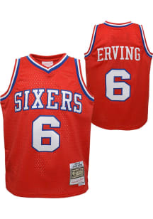 Julius Erving  Mitchell and Ness Philadelphia 76ers Toddler Red Swingman Road Jersey Basketball Je..