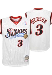 Allen Iverson  Mitchell and Ness Philadelphia 76ers Youth Swingman Home White Basketball Jersey