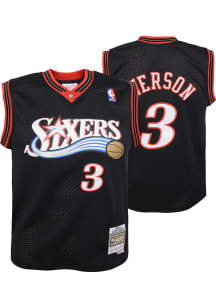 Allen Iverson  Mitchell and Ness Philadelphia 76ers Toddler Black Swingman Road Jersey Basketball..