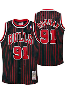 Dennis Rodman  Mitchell and Ness Chicago Bulls Boys Black Swingman Alt Basketball Jersey