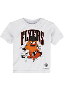 Gritty  Mitchell and Ness Philadelphia Flyers Toddler White Breakout Short Sleeve T-Shirt