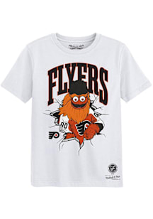 Gritty  Mitchell and Ness Philadelphia Flyers Boys White Breakout Short Sleeve T-Shirt
