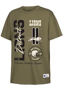 Mitchell and Ness Detroit Lions Youth Olive Stacked Short Sleeve T-Shirt