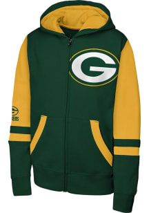 Green Bay Packers Youth Green Stadium Long Sleeve Full Zip Jacket