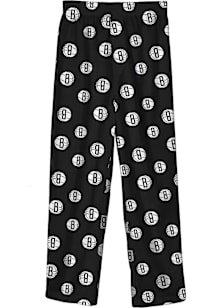 Brooklyn Nets Youth Black All Over Team Print Sleep Pants