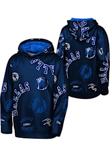 Dallas Mavericks Youth Navy Blue Moving Violation Long Sleeve Hoodie