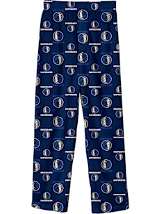 Dallas Mavericks Boys Navy Blue All Over Team Print Sleep Pants