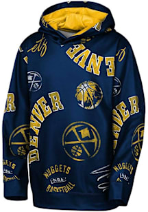 Denver Nuggets Youth Navy Blue Moving Violation Long Sleeve Hoodie