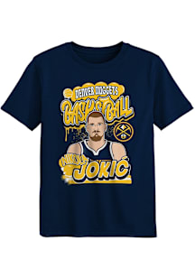 Nikola Jokic  Denver Nuggets Boys Navy Blue Baller Short Sleeve T-Shirt