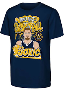 Nikola Jokic Denver Nuggets Youth Navy Blue Baller Player Tee