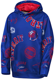 Detroit Pistons Youth Blue Moving Violation Long Sleeve Hoodie