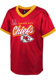 Kansas City Chiefs Youth Red Fashion Jersey Short Sleeve Fashion T-Shirt