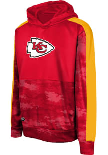 Kansas City Chiefs Youth Red Pro Drill Long Sleeve Hoodie