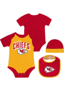 Kansas City Chiefs Baby Red Dynamic Duo Set One Piece with Bib