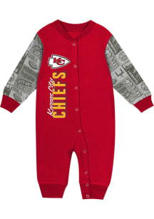 Kansas City Chiefs Baby Red Playbook Wordmark Long Sleeve One Piece